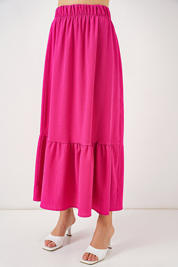 1886 Long Knitted Skirt - Dark Pink