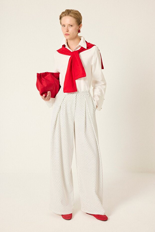 Pleated Wide-Leg Pants