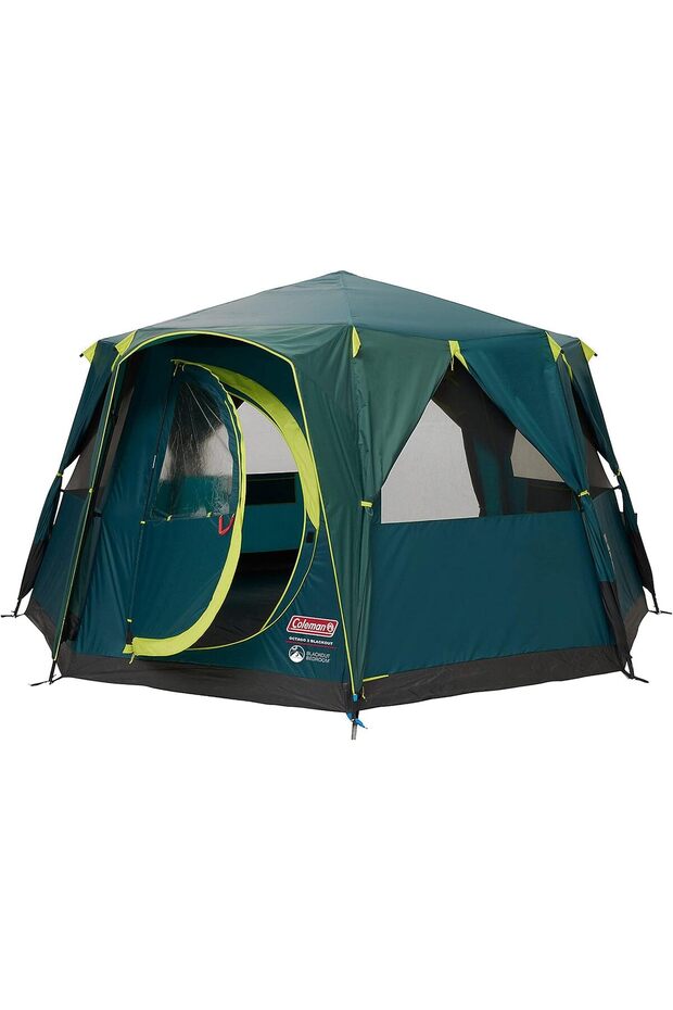 Tent Octagon, 6 Man Festival Dome Tent, 6 Person Family Camping Tent with 360° Panoramic View, Stable Steel Pole Construction, Sewn-in Groundsheet, 100 Percent Waterproof