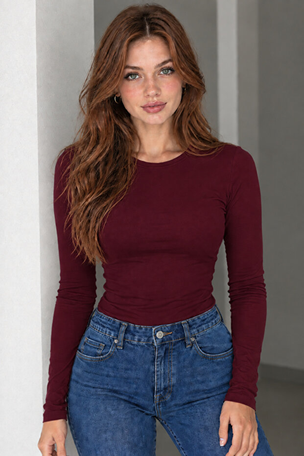 Women's Ultra Soft Flexible Crew Neck Basic Blouse