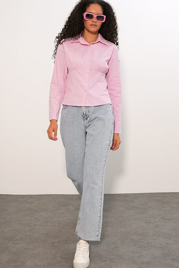 20231 Slim Fit Poplin Shirt - Pink