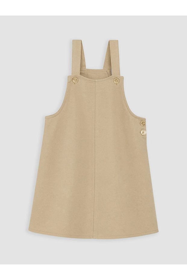 Beige Girls' Salopet Dress