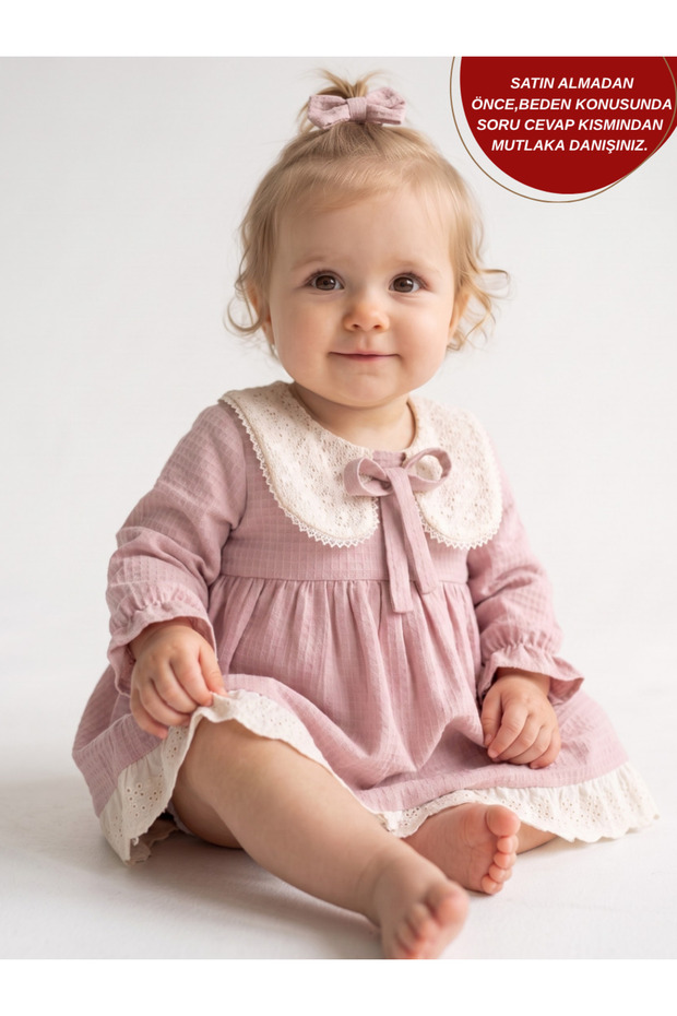 Sweet Meadow Vintage Lace Collar Scalloped Baby Girl Dress