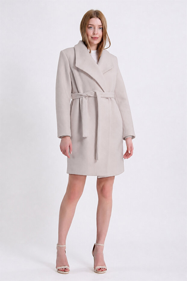 Stone Color Cashmere Coat