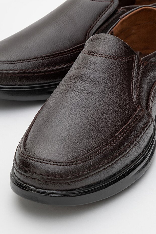 Genuine Leather, Anatomical, Inner and Outer Leather Extra Comfortable Men's Slip-On Shoes
