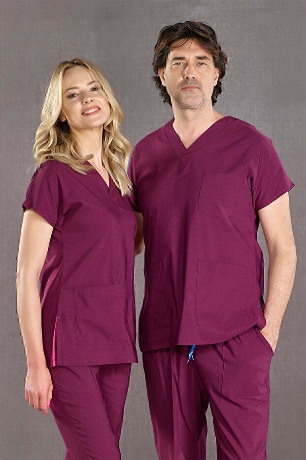 Mürdüm Dr. Greys Doctor Nurse Medical Scrubs Set Terry Cotton Fabric