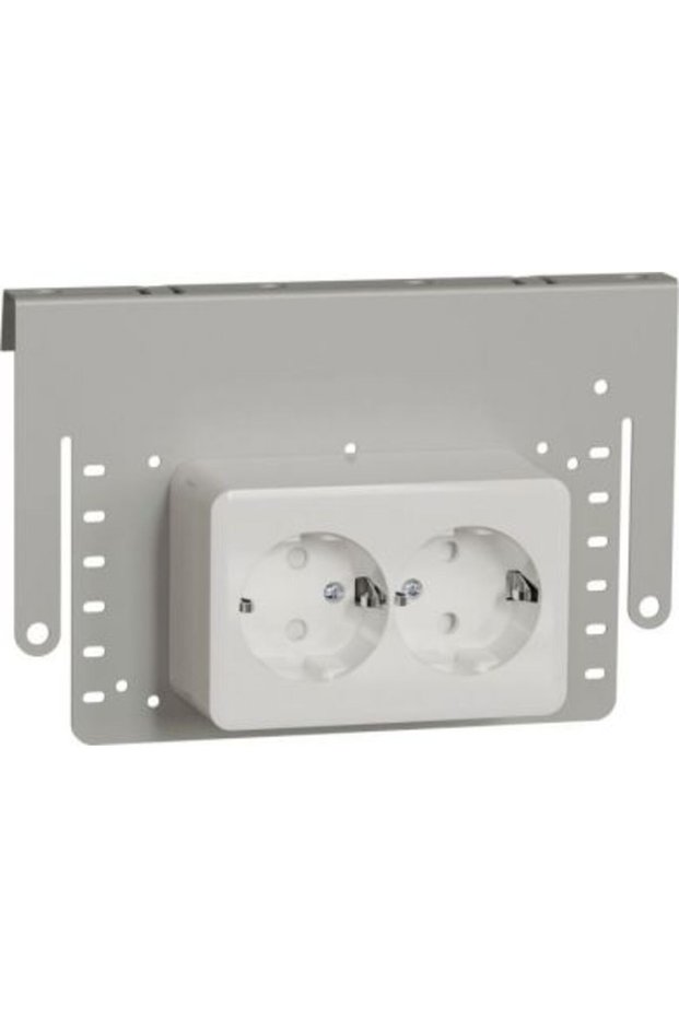 2 Socket-outlet, Exxact Surface, complete product, 2P + E, 16A, Schuko, with shutter,white