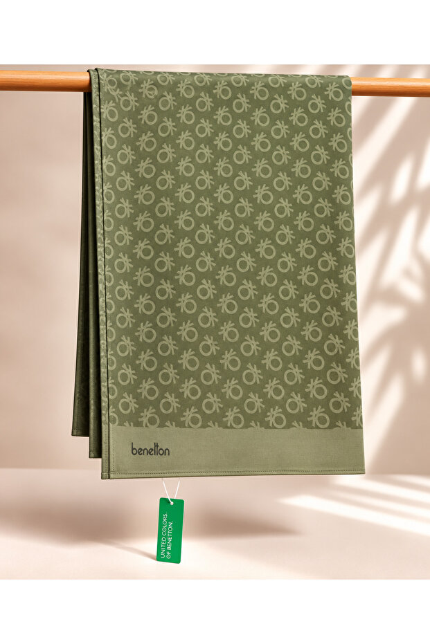 Elegante Shawl 1023 2803 Khaki Monogram Pattern