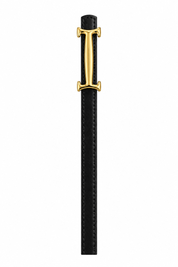 Gold H Buckle Thin Belt