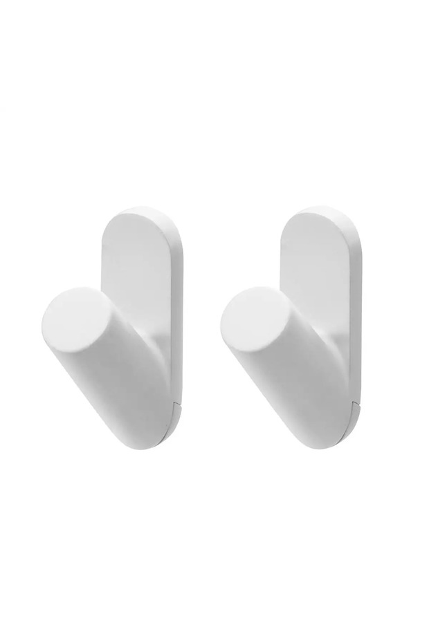 Self-Adhesive Wall Hook Set (10 x 4.5 x 12.5 cm, White, 2 Pc.)