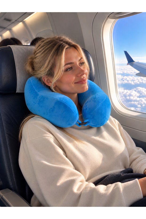 Orthopedic Professional 100% Visco Travel Pillow, (Orange) Visco Neck Pillow