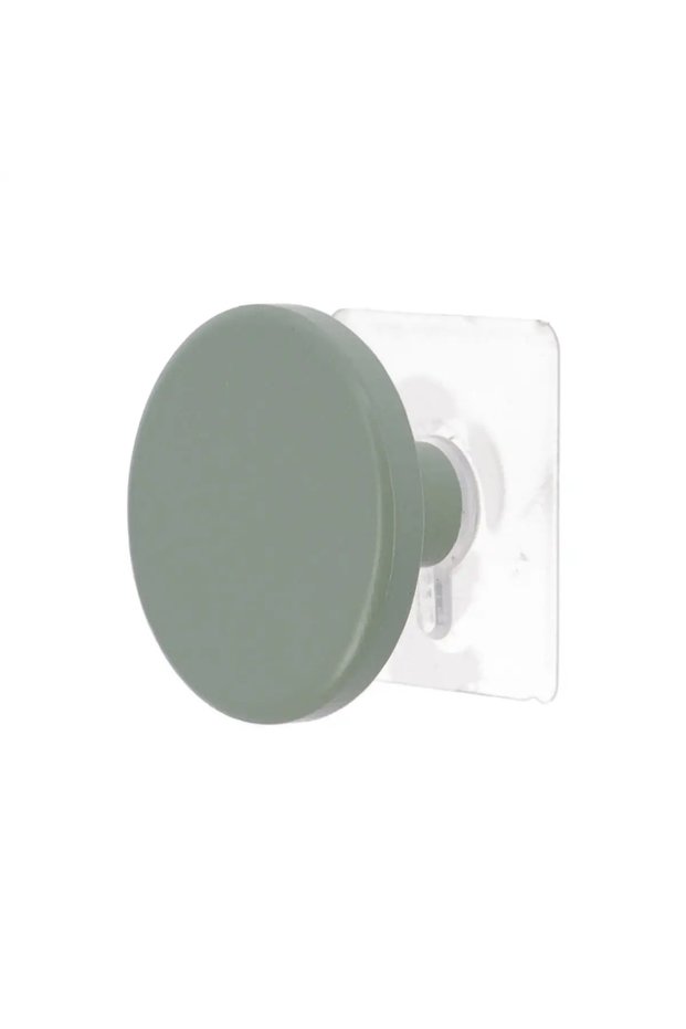 Bamboo Hook Rack on Sticker (Khaki, Dia 6.5 cm)