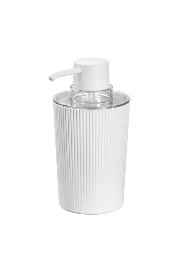 Fluted Plastic Soap Dispenser (10 x 8 x 15.6 cm)