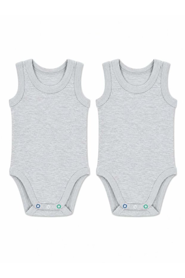 Baby Organic Cotton Sleeveless Snap Bodysuit 2-Pack