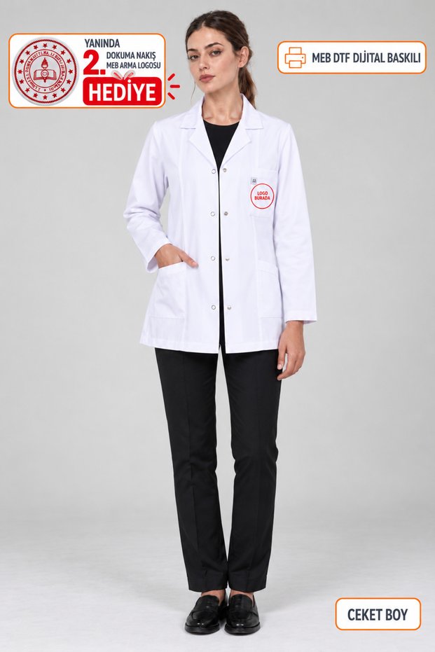 Ceket Boy Teacher's Coat with Meb Logo + Embroidered Logo That Can Be Attached as a Gift