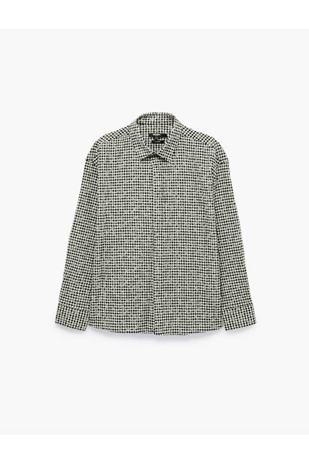 Classic Collar Comfortable Fit Plaid Patterned Long Sleeve Shirt