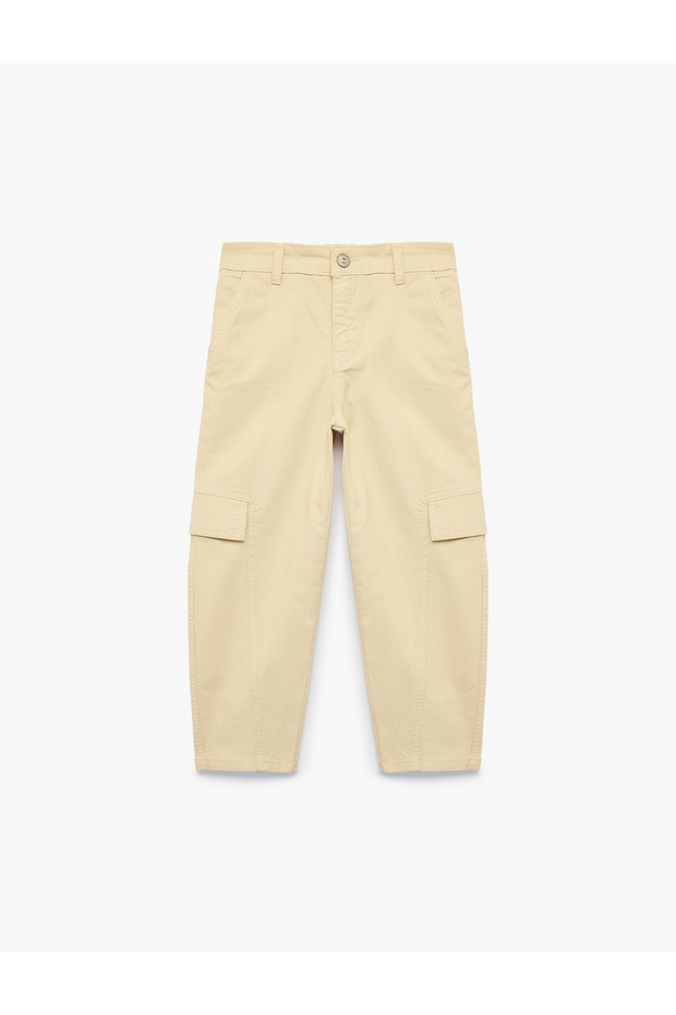 Pocketed Loose-Fit Cotton Gabardine Trousers