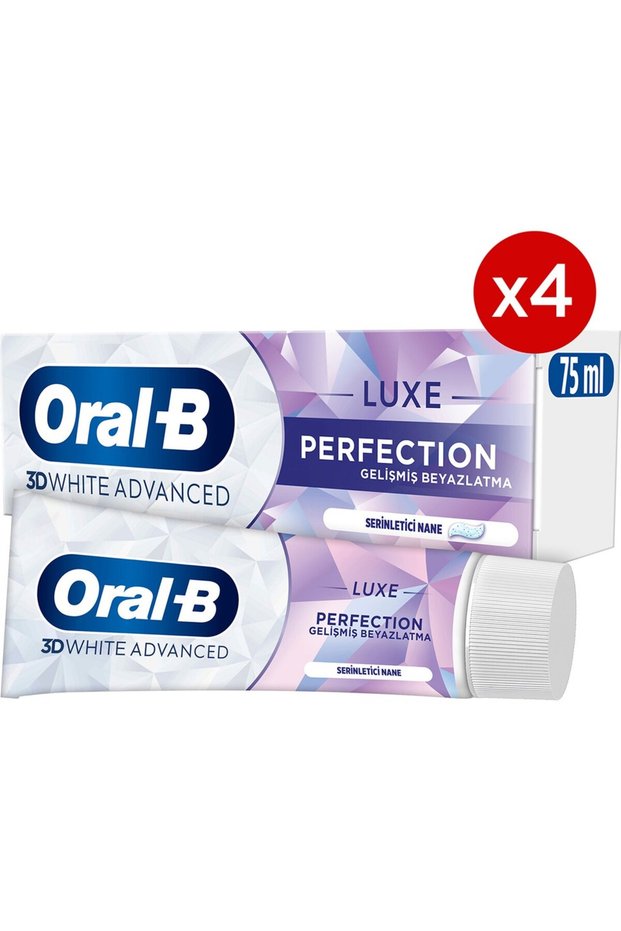 Oral-B 3D White Advanced Luxe Perfection Whitening Toothpaste 75 ml X 4 Mint Flavored