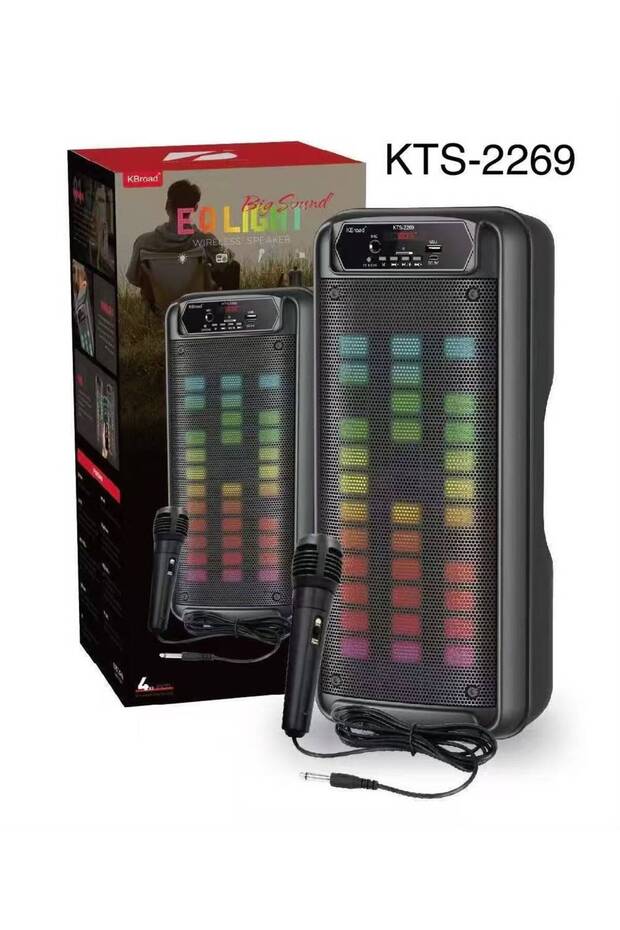 Wireless Bluetooth Speaker with Mic & FM & USB Dual Speaker