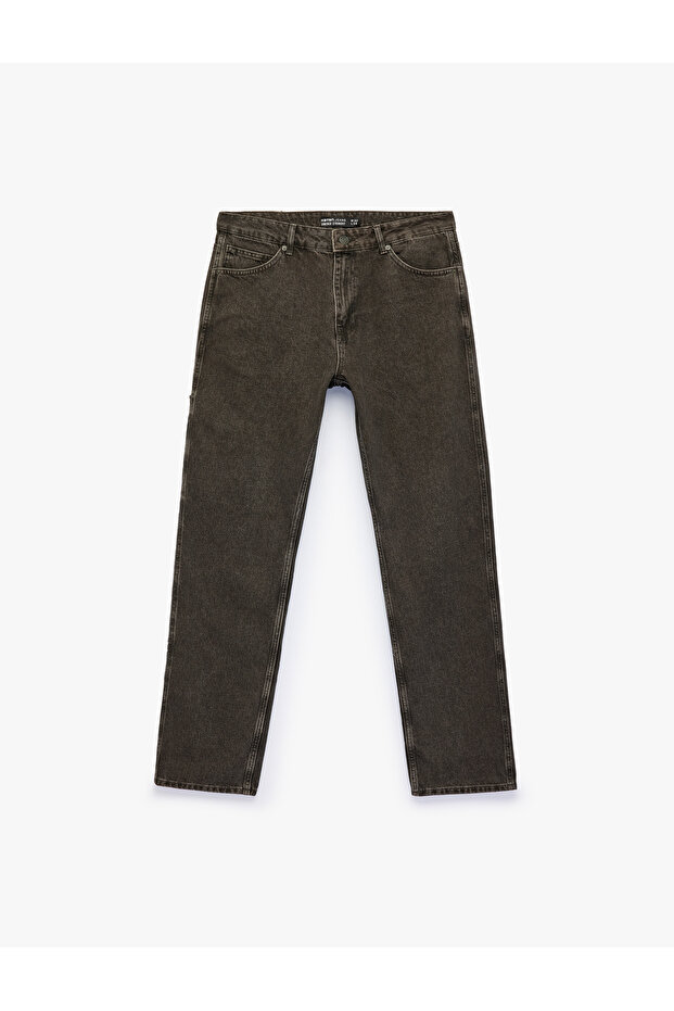 Cotton Regular Waist Vintage Straight Fit Jean Pants