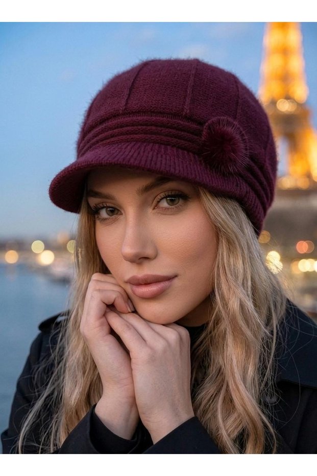 Anfora Textured Visor Women's Knitted Hat/Beanie