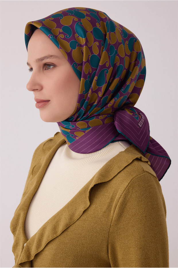 Ethnic Pattern 100% Twill Silk Scarf Be22-03