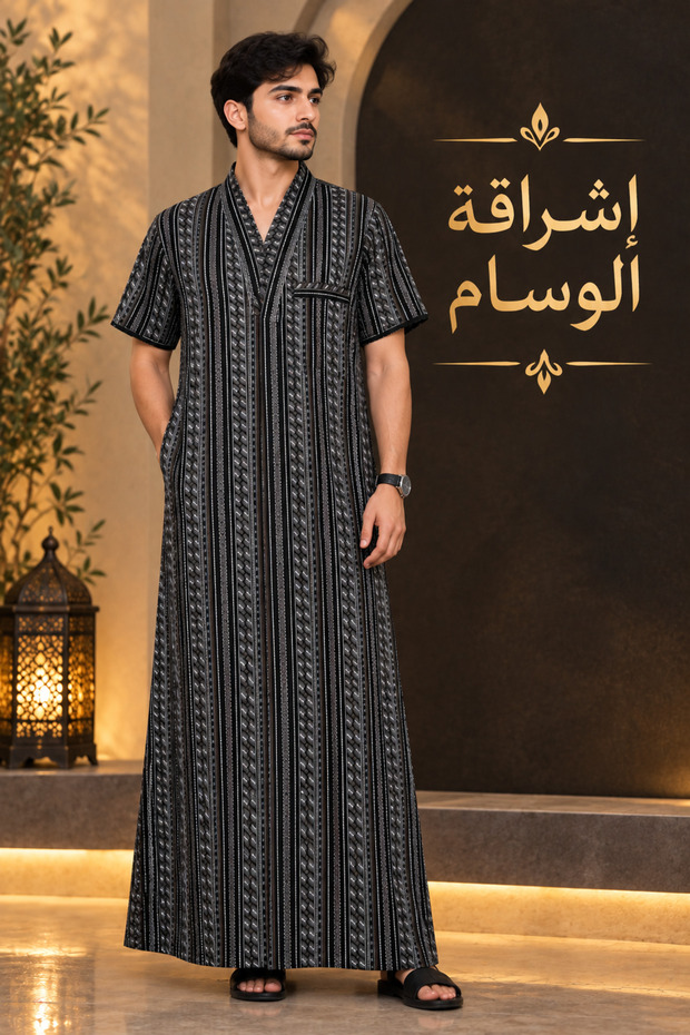 الوسام ثوب سبعة مشجر اسودرجالي