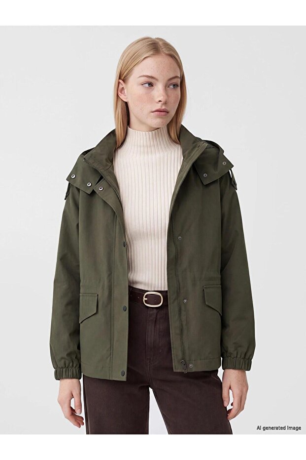 Hooded Oversize Women's Jacket (W6)