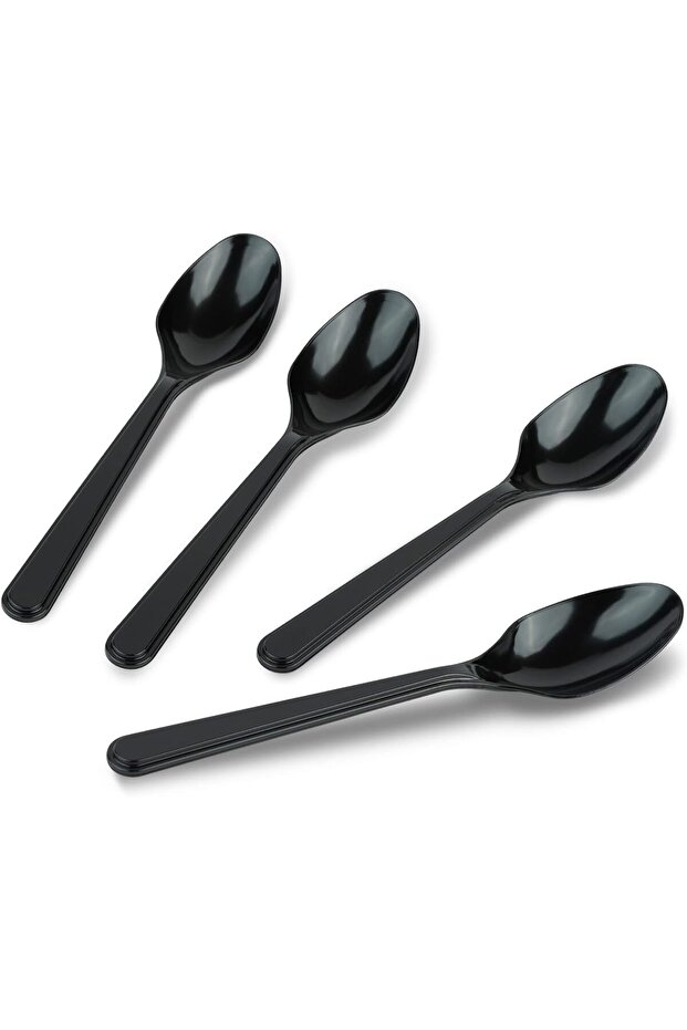 Heavy Duty Disposable Plastic Scoops,100 Count,BPA-Free Food Safe Cutlery,Black