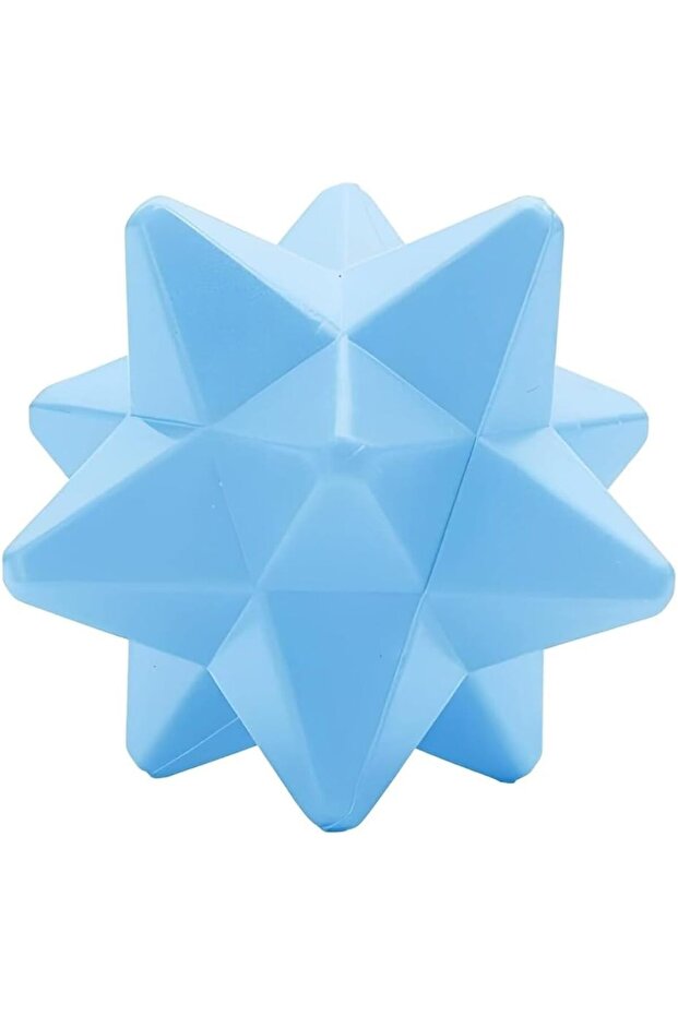 Durable Rubber Multi-Faceted Rhombus Bouncing Dog Ball,Solid Interactive Chew Toy for Teeth Cleaning,Blue