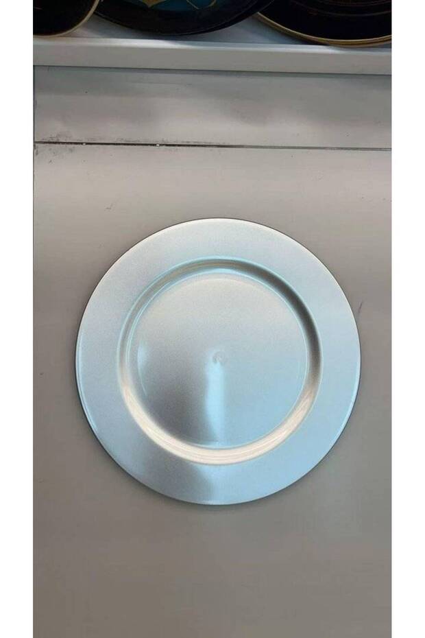 Plain Silver Plastic Serving Platter