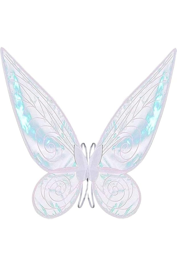 Shiny Transparent Fairy Wings for Grown-up,Adjustable Butterfly Costume for Halloween and Cosplay Parties