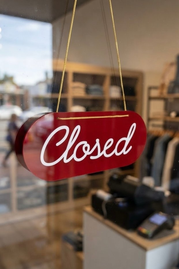 Oval Plexiglass Open Closed Sign with Suction Cup Store Shop Boutique Workplace Open Closed Plexiglass Sign Stylish Design - Red White