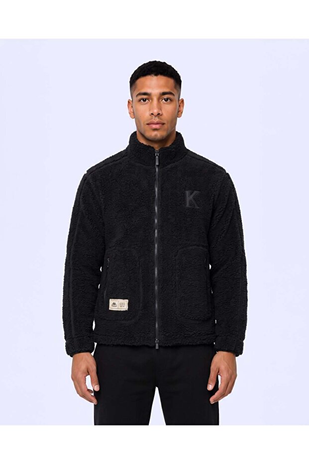 Authentic Karl Men's Black Regular Sherpa Coat