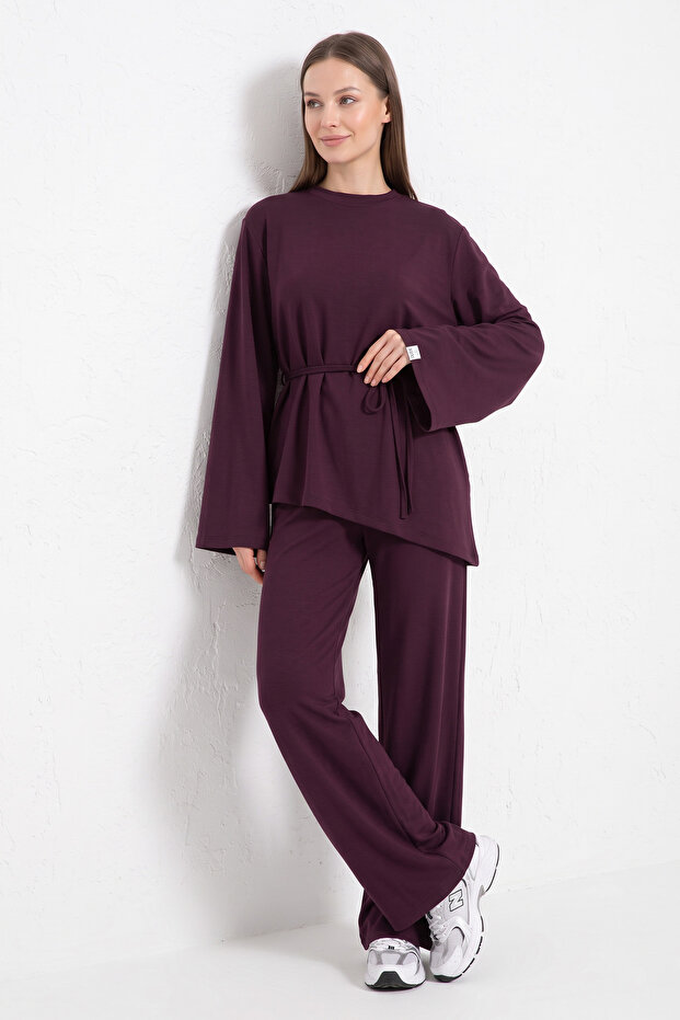 Asymmetric Modal Suit 26173 - Mürdüm