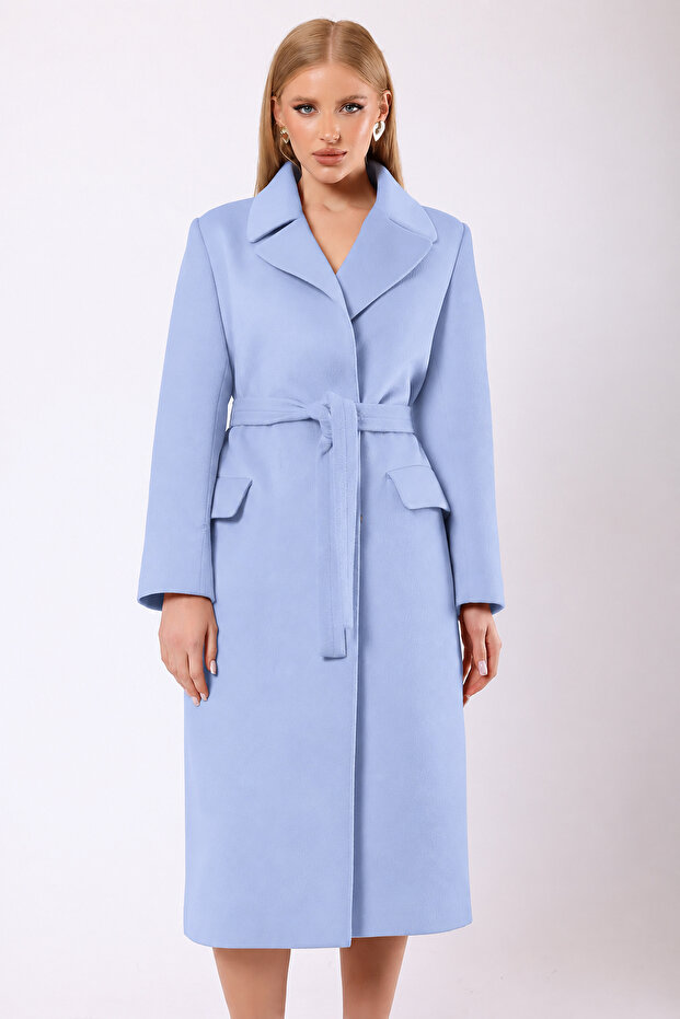 Light Blue Rosalinda Cashmere Coat