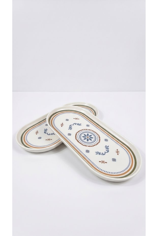 Minel Porcelain 2-Piece Kayık Presentation Plate