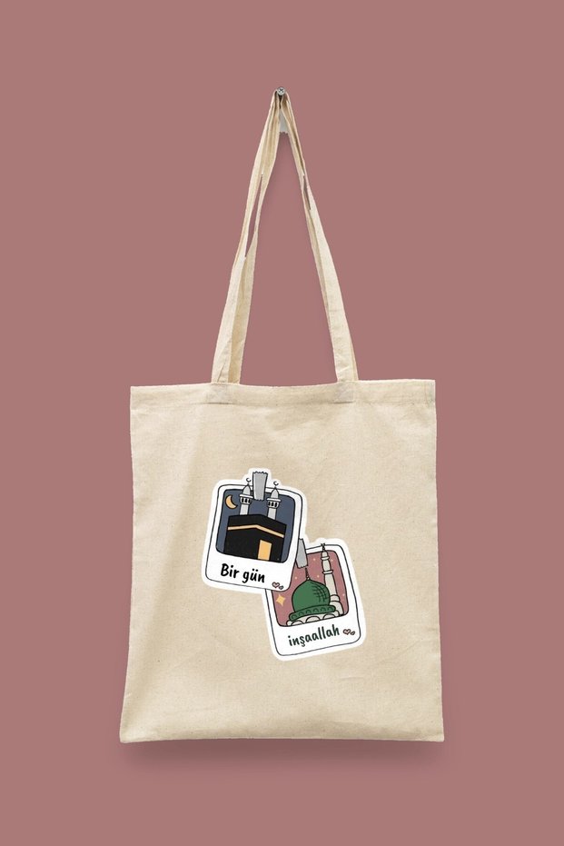 One Day, God Willing, Islamic Series Tote Bag Printed Cloth Bag