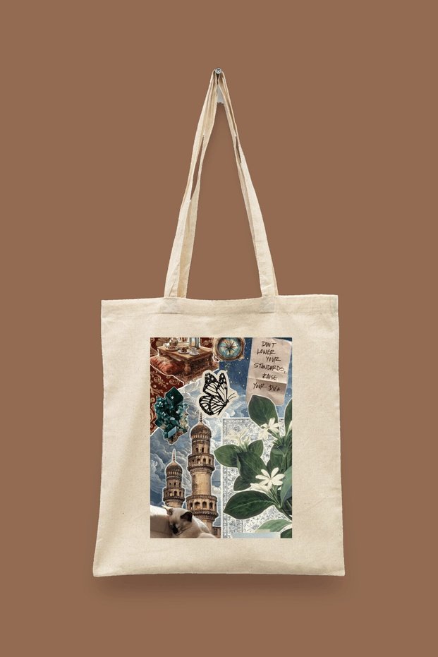 Collage Series 40 - Duaya Sarıl Islamic Series Tote Bag Printed Cloth Bag