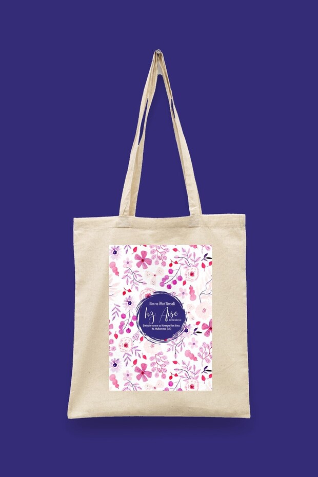 Lady Characters Series 6 - Hz. Aişe Islamic Series Tote Bag Printed Cloth Bag