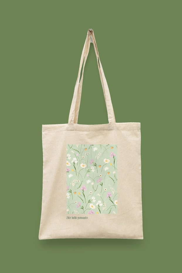 Zikir Kalbi Yumuşatır Islamic Series Tote Bag Printed Cloth Bag