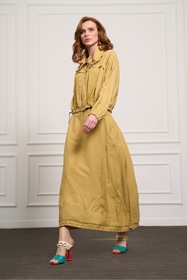 Relaxed Zip Jacket & Maxi Skirt Set