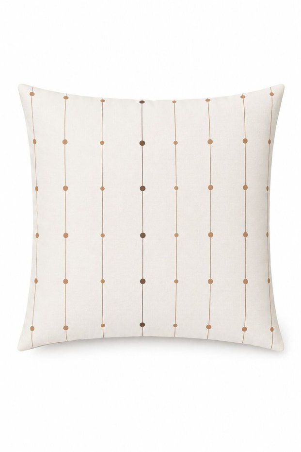 Beige Bone Throw Pillow Cover Twill Fabric Hidden Zipper (43X43 cm)