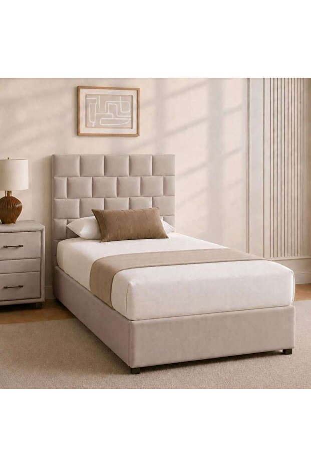 AETHER SINGLE BED 100X200 CM - BEIGE