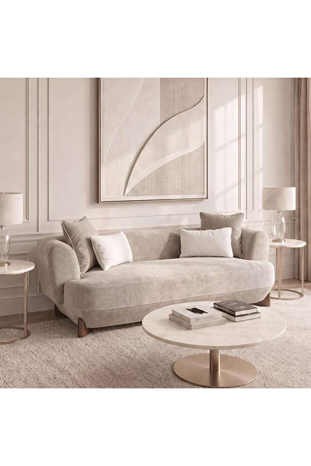 FASCE 3 SEATER SOFA - LIGHT BEIGE