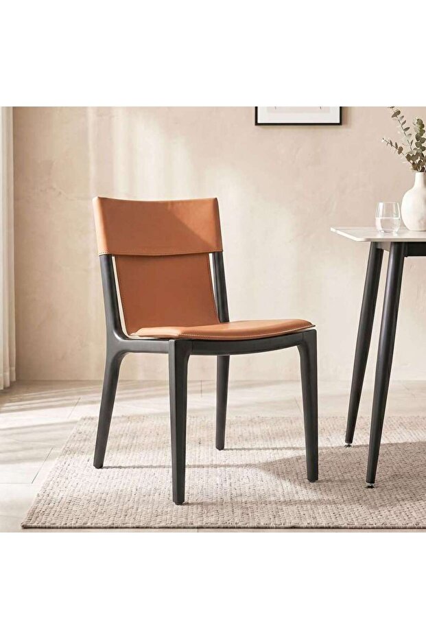 QANTO DINING CHAIR - LIGHT BROWN