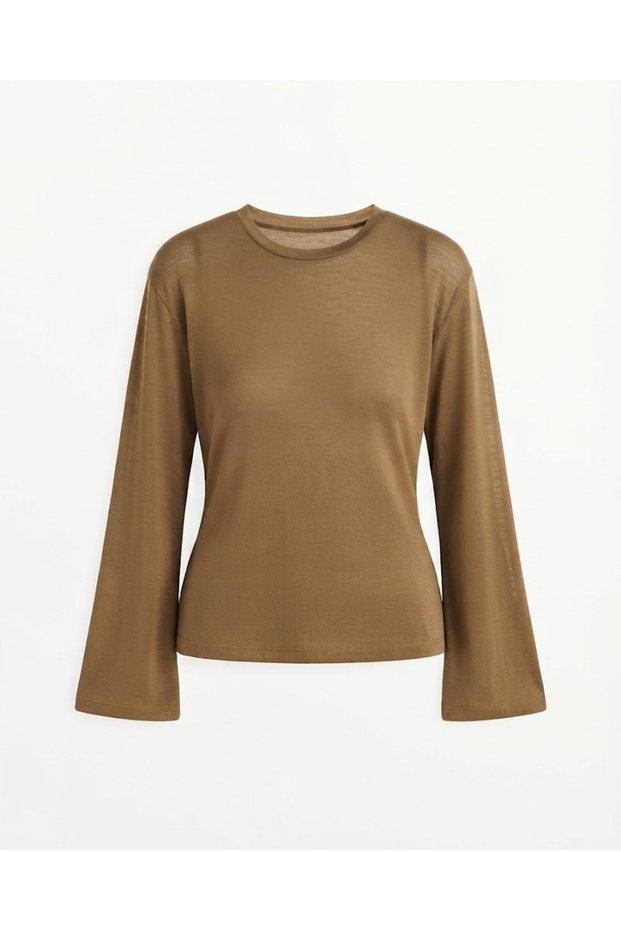 Coffee Transparent Padded Blouse