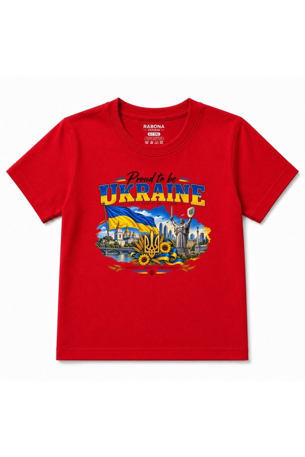 Proud Ukraine Heritage Trident & Kyiv Graphic Kids T-Shirt