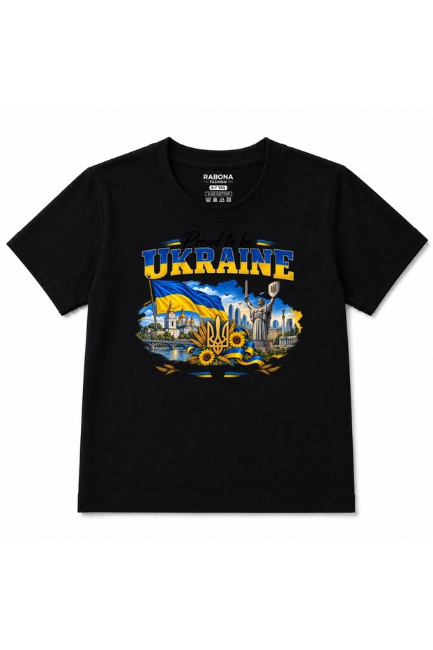 Proud Ukraine Heritage Trident & Kyiv Graphic Kids T-Shirt