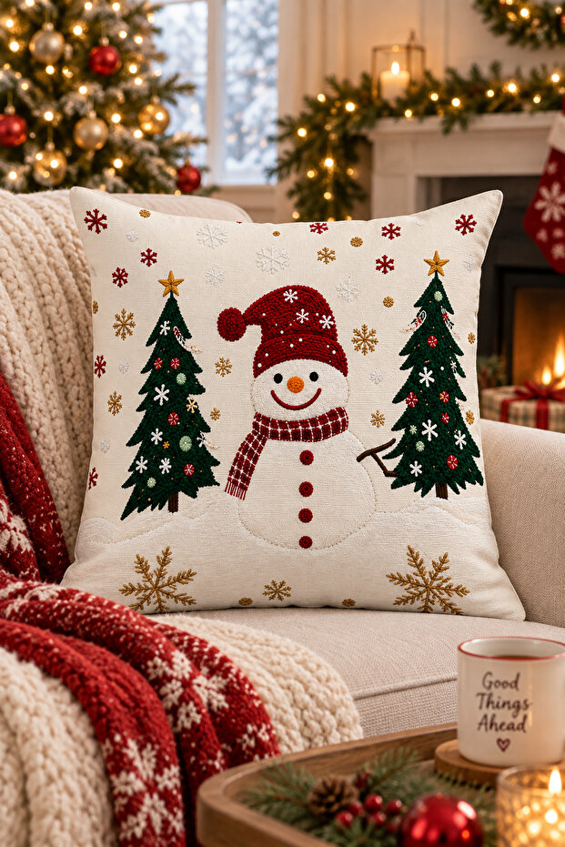 Christmas Double-Sided Printed Throw Pillow Cover 6Echd4